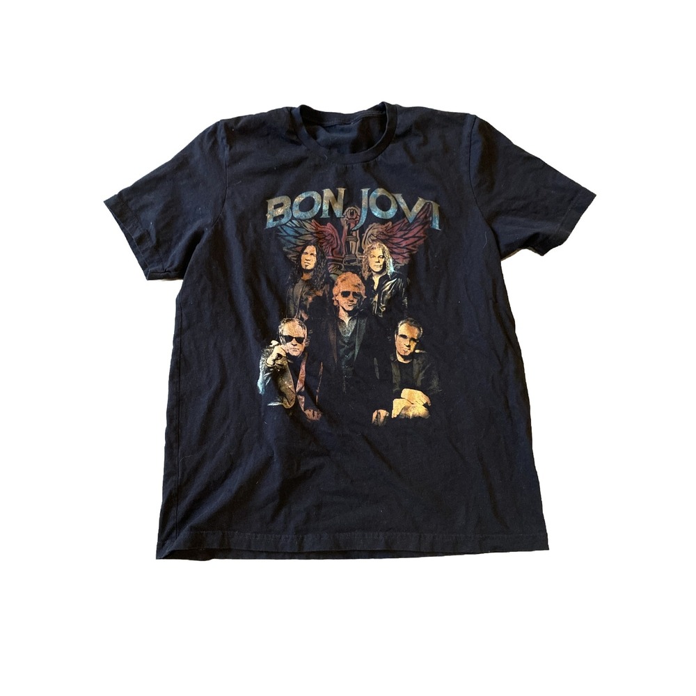 Bon Jovi Black T-Shirt New Jersey Tour  See Description‎ For Size Measurements